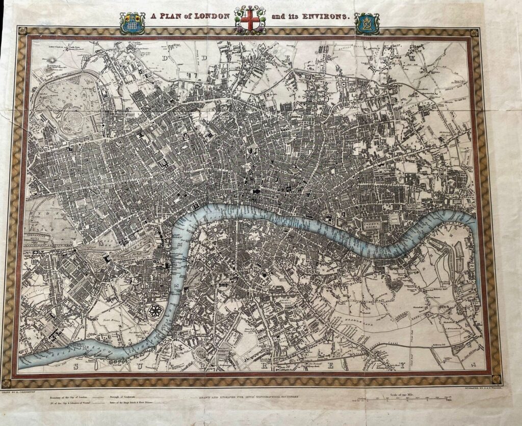 A Plan of London and its Environs – R. Creighton, circa 1840