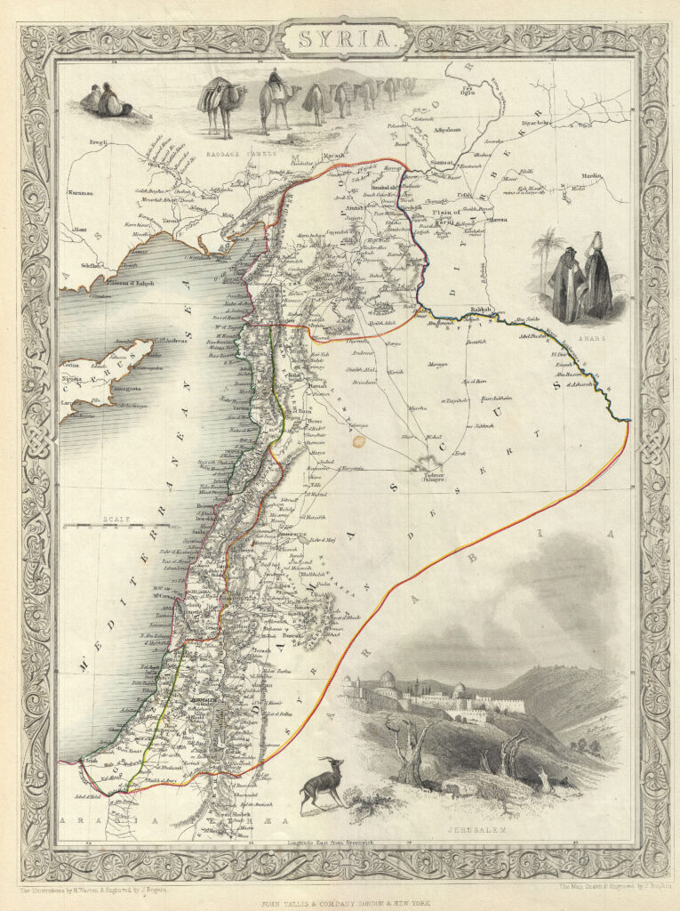 Syria Map – John Tallis and John Rapkin, 1851