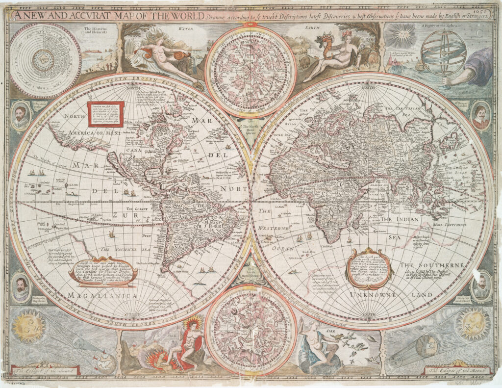 A New and Accurate Map of The World – John Speed, 1651