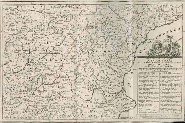 Mapa de una porción del reyno de España que comprende los parages por donde anduvo Don Quijote y los sitios de sus aventuras – Tomás Lopéz, 1780